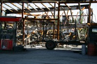 This Texaco burned on April 7.  The tow driver remembers using it as his gas stop.