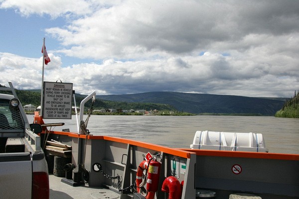 From the ferry crossing the Yukon River into Dawson