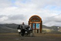 At the Arctic Circle - the wind was at about 30mph, it was about 40 degrees, there wasn't another soul around and the only place I could put the camera was on a table about 30-40 feet away.  The timer was 10 seconds and this was the third take.  I'll bet a video of the process would be priceless.