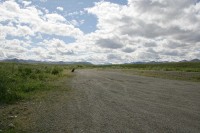 What a difference a day makes - the road is almost dry