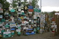 Sign post forest in Watson Lake, Yukon
