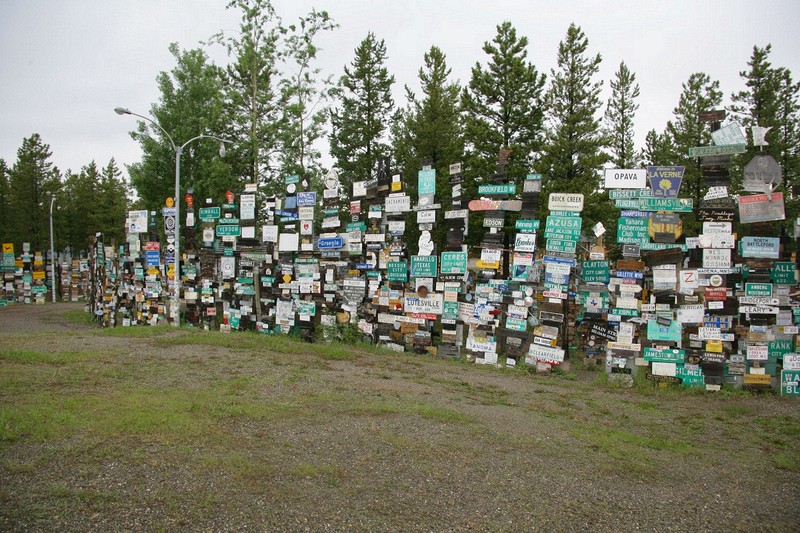 Sign post forest in Watson Lake, Yukon