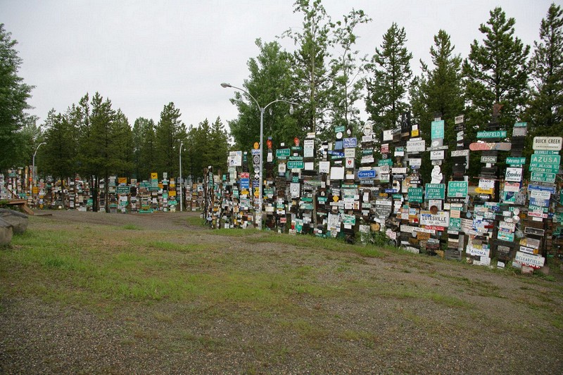 Sign post forest in Watson Lake, Yukon