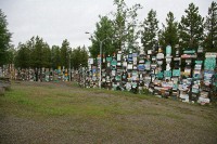 Sign post forest in Watson Lake, Yukon