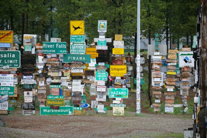 Sign post forest in Watson Lake, Yukon