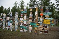 Sign post forest in Watson Lake, Yukon