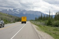 A heard of goats pretty much dominated the roadway into Jasper.