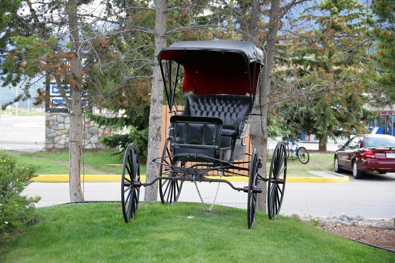 This old carriage decorated the front of the hotel I stayed in