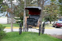 This old carriage decorated the front of the hotel I stayed in