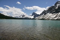 Bow Lake - what a difference a couple of weeks makes.  This was covered in ice on the way up.