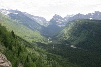 Going to the Sun Road winds up through this valley before beginning its steep ascent.  This is a shot that could really have benefitted from a graduated nd filter, but I couldn't pack everything.