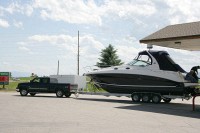 This guy was filling his boat with over 200 gallons at $3.39.  It was too big to fit under the awning so he had to back up to the pumps.