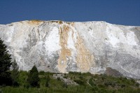 The staining from minerals at Mammoth ot Springs
