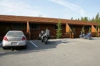 My GS and a lone Harley are tucked in the back of the lodge.  There are other bikes grouped by type on the other side of the lodge.  The room was nice, clean and fairly reasonably priced, at least for being in the heart of a national park.
