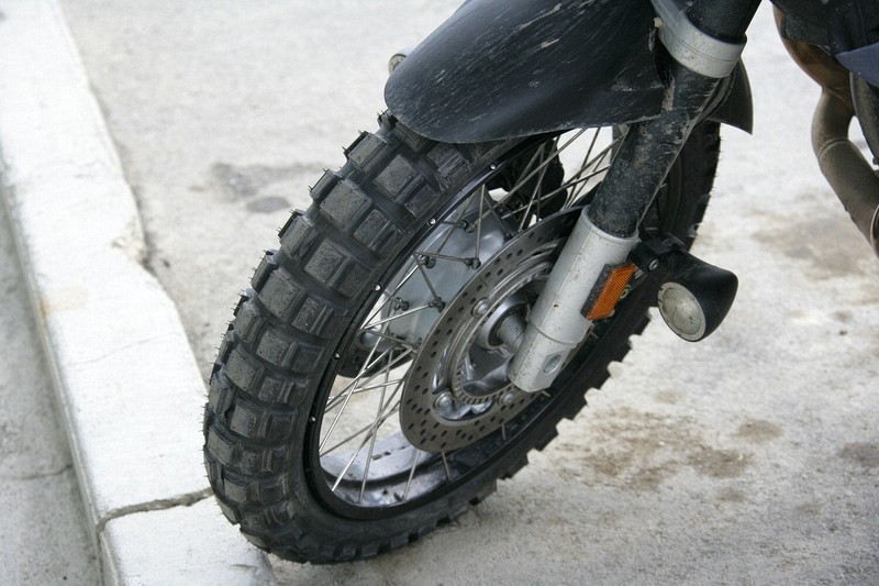 Before I settled in for the evening, I had Yukon Honda install the new Continental knobbies.  These tires would be much better suited for the many miles of dirt roads planned for the next several days.  I will get the original dual purpose tires reinstalled  next week on my way back.
