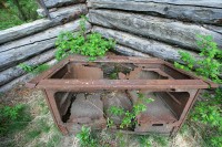 The Montague Roadhouse.  This old stove has almost returned to the earth