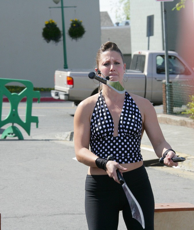 A knife juggler entertained.