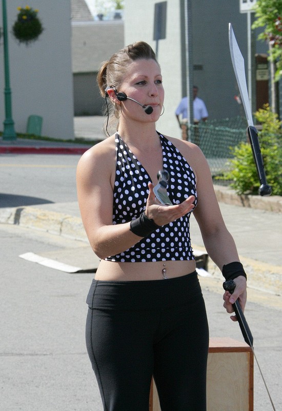 A knife juggler entertained.