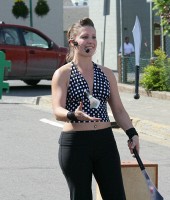 A knife juggler entertained.