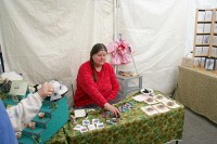 There were several local artists in the market.  This one made some little Eskimo dolls and personalized them for my wife and daughter.