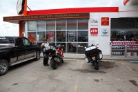 Our second day was rainy and stormy so no pictures.  This is our third day, stopping in Vulcan, Alberta.  We were told to be sure and see the USS Enterprise while we were in Vulcan.  This fuel stop was just across the street from the Enterprise.