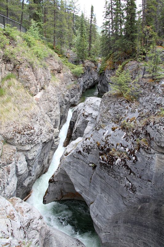 Maligne Canyon.  Just about 6 miles from the lodge.  A great day trip and quite a hike from end to end.