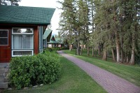 Path to the rooms along the lake at the Fairmont Jasper Park Lodge.