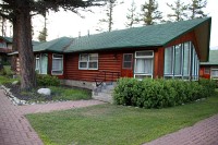 Our room on the lake at the Fairmont Jasper Park Lodge.  There are four suites in each cabin, two have a view of the lake and all four can be opened up as adjoining suites.  We had this one with the view.