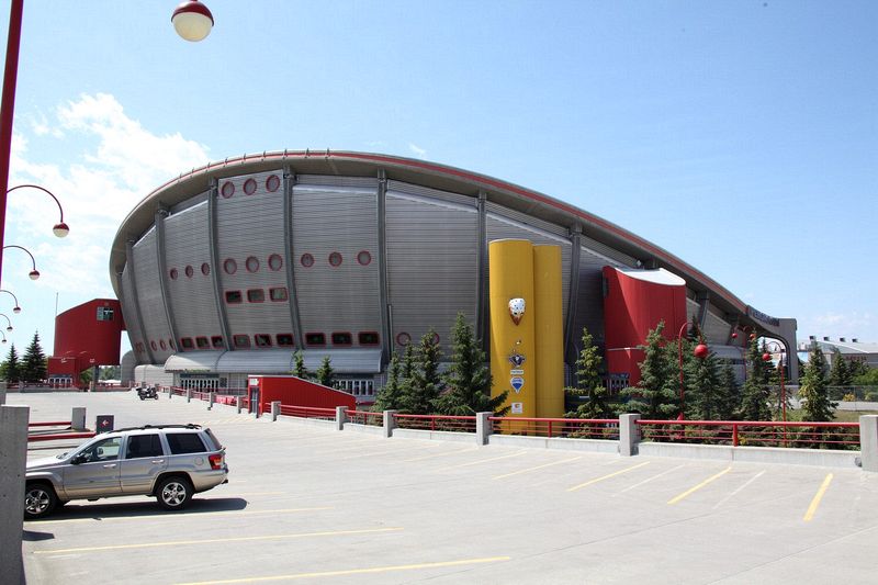 The Pengrowth Saddledome, home of the Calgary Hitmen and the Calgary Flames  hocky clubs.