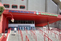 The Pengrowth Saddledome, home of the Calgary Hitmen and the Calgary Flames  hocky clubs.