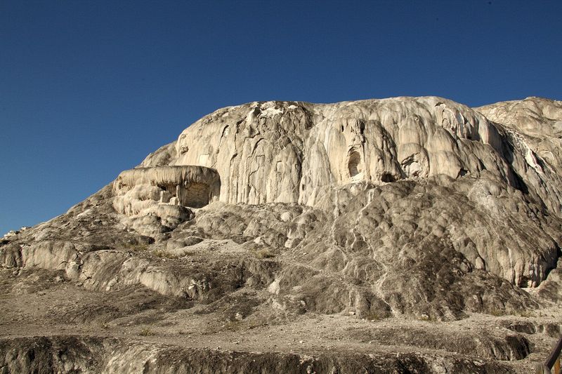 At Mammoth Hot Springs at the north end of Yellowstone National Park.