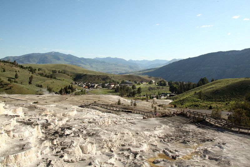 At Mammoth Hot Springs at the north end of Yellowstone National Park.