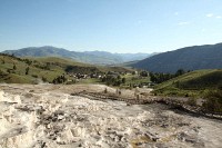 At Mammoth Hot Springs at the north end of Yellowstone National Park.