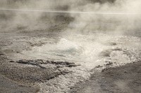 Walking around the geyser fields at Old Faithful